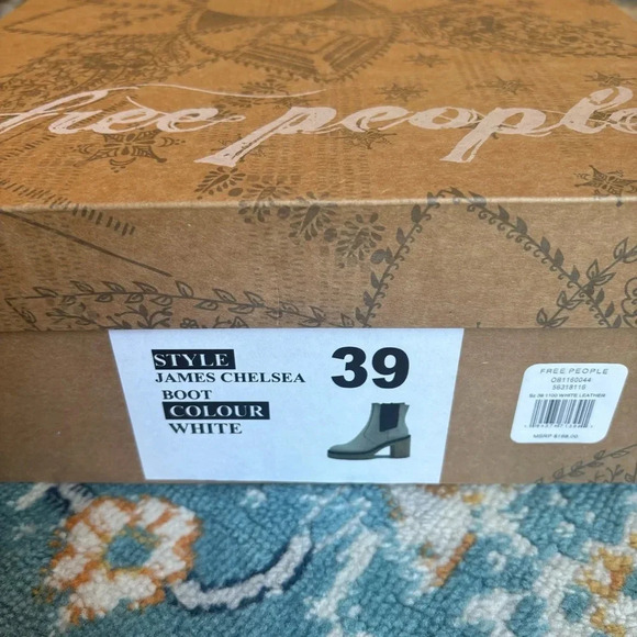 Free People Cream and Black Heeled Boots - Picture 9 of 14